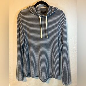 Vince Linen Men's Gray Striped Hoodie size Medium
